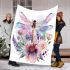 Watercolor dragonfly surrounded blanket