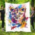 Abstract art with a lion cub blanket