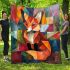 Abstract cubist fox geometric shapes blanket