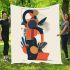 Abstract design with geometric shapes and organic forms blanket