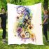 Abstract dragonfly with swirls and flowers blanket