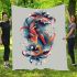 Abstract koi fish swirling colors and graceful curves blanket