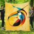 Abstract modern painting of an exotic bird blanket