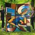 Abstract modern painting with geometric shapes blanket