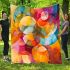 Abstract painting of vibrant colors and shapes blanket