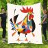 Abstract rooster colorful geometric abstract minimalist blanket