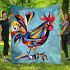 Abstract rooster with simple shapes and lines blanket