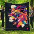 Abstract vector illustration of animal in colorful geometric shapes blanket
