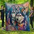 Alaska dogs with dream catcher area rug blanket