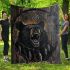 Angry black bear with dream catcher area rug blanket