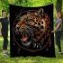 Angry leopard with dream catcher area rug blanket