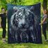 Angry white tiger with dream catcher area rug blanket