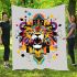 Animal shapes in colorful geometric patterns blanket