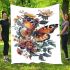 Beautiful butterfly surrounded by flowers blanket