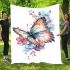 Beautiful butterfly with flowers blanket