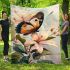 Beautiful butterfly with flowers blanket