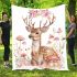 Beautiful deer with a floral wreath on its horns blanket