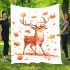 Beautiful deer with autumn leaves blanket