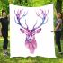 Beautiful male deer with antlers depicted blanket