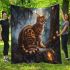 Bengal cat as a mythological creature blanket
