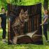 Bengal cat in literary inspired scenes blanket