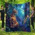 Bengal cat in magical forests blanket