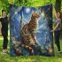 Bengal cat in mythical realms blanket