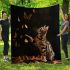 Bengal cat in playful interactions blanket