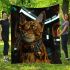 Bengal cat in virtual reality worlds blanket