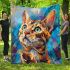 Bengal cat portraits with a twist blanket