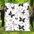 Black and white butterfly pattern with pink stars and flowers blanket