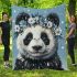 Black and white cute panda with blue eyes blanket