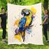 Blue macaw abstract design in the style blanket