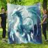 Blue whit dragon anime with dream catcher area rug blanket