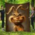 Brown grinchy smile show he big only 3d blanket