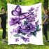 Butterflies and purple flowers blanket