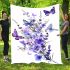 Butterflies and purple flowers blanket