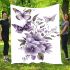 Butterflies and purple flowers blanket