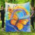 Butterflies fly to the sounds of violin and musical notes blanket