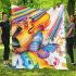 Butterflies fly to the sounds of violin and musical notes blanket