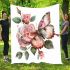 Butterfly with pink roses blanket