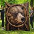 Cabin bear smile with dream catcher area rug blanket