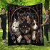 Cats dogs and dream catcher area rug blanket