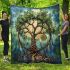 Celtic tree life and dream catcher area rug blanket