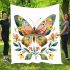 Colorful butterfly with floral elements blanket