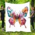 Colorful butterfly with floral elements blanket