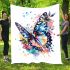 Colorful butterfly with floral elements blanket