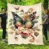 Colorful butterfly with flowers on its wings blanket