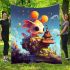 Colorful creature on floating island blanket