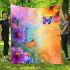 Colorful daisies and butterflies blanket
